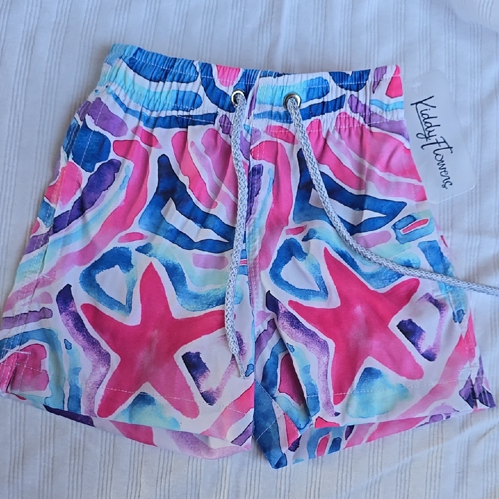 Kiddy Flowers By Kenny Flowers Colorful Starfish Kids Swim Trunks